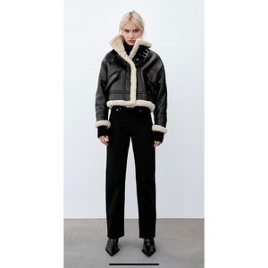 Zara Black and Cream Jacket